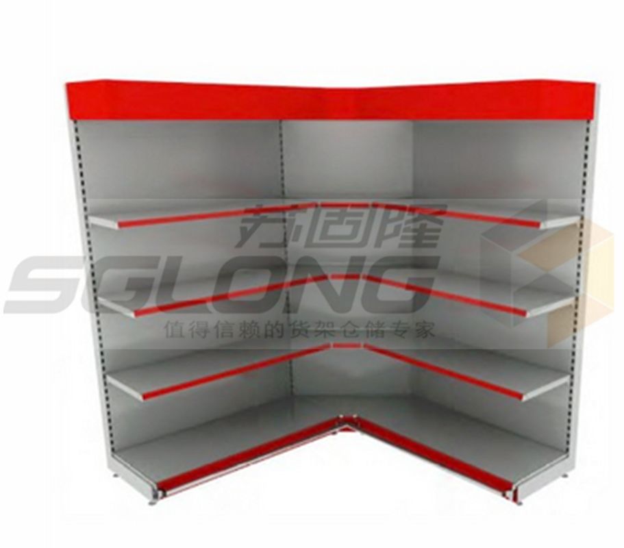 Promotional Corner Wall Mount Supermarket Display Racks Decorative