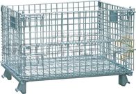 Durable Recyclable Galvanized Wire Container Storage Cages Foldable With Side