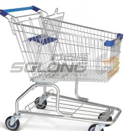 Unfolding Colored Supermarket Shopping Trolley Baskets Steel Material