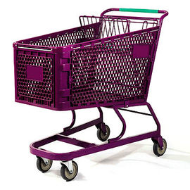 Unfolding Supermarket Shopping Trolley , Plastic Shopping Cart