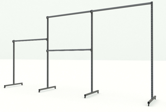 Light Duty Racking for Clothing Stores and Exhibitions Sturdy Metal Frame with Adjustable Height for a Modern and Professional Look