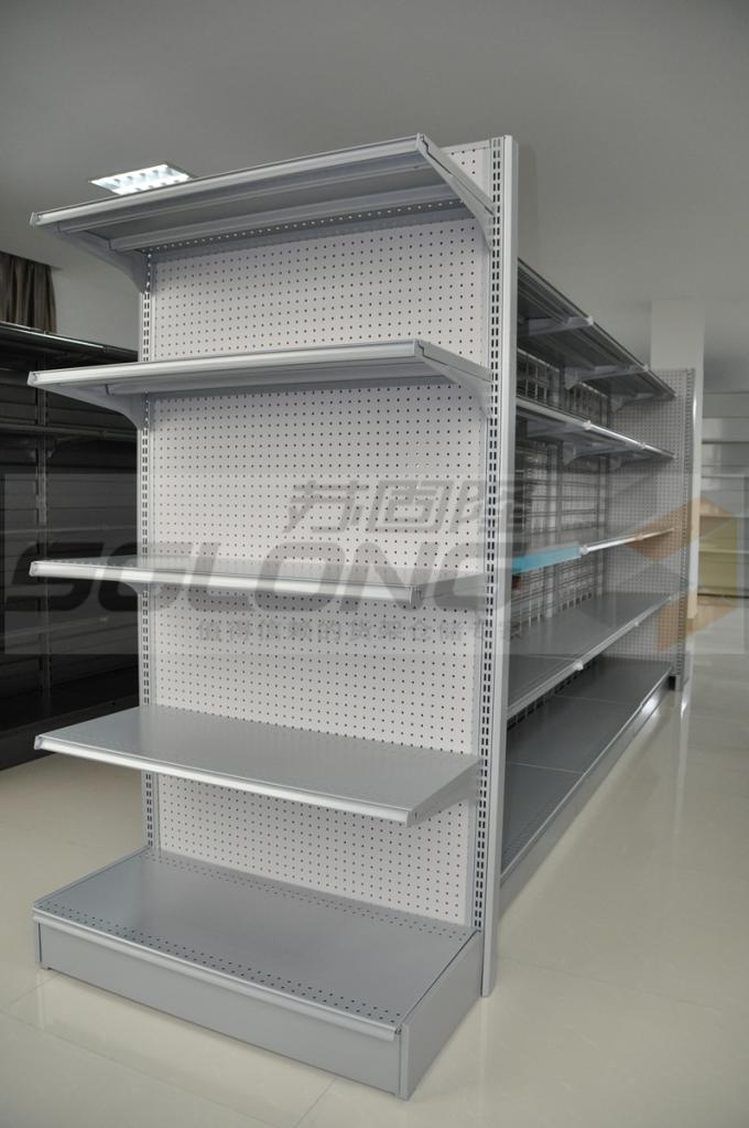 Supermarket Display Racks , Metal Retail Shelving ISO9001 Certification