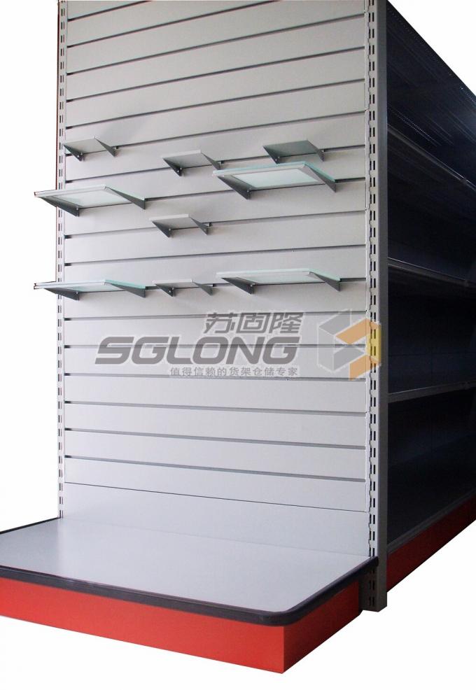 Closed Color Rack Customizable Color Supermarket Display Racks Close / Open Corner Shelf